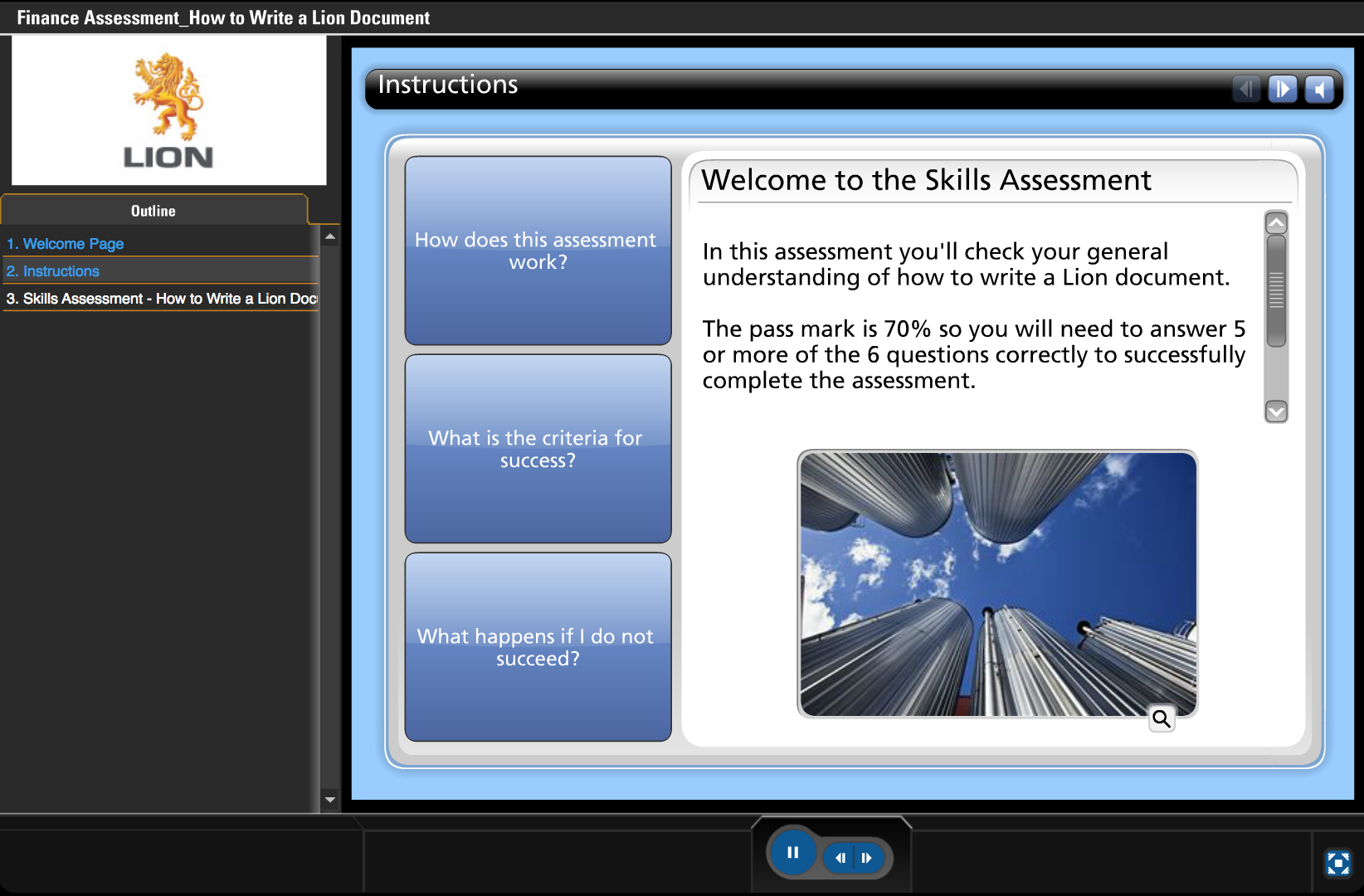 Lion eLearning Module Financial Assessment